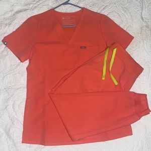 FIGS LIMITED EDITION Hot Coral Top & Joggers